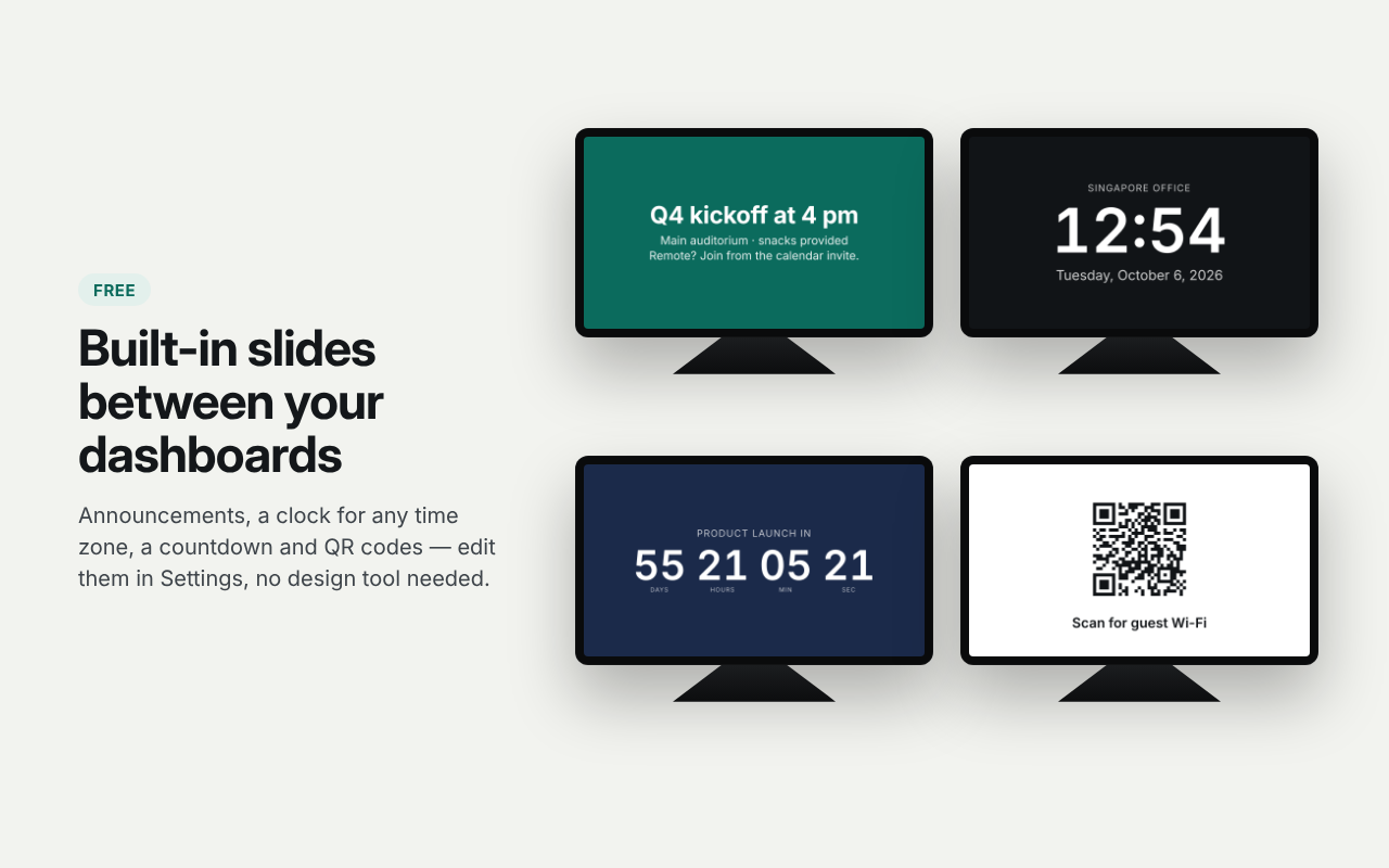 Built-in slides on the Free plan